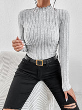 EZwear Mock Neck Lettuce Trim Tee